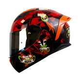 Casco Shaft 582Sp Evo Samurai Jack Rojo Visor Iridium Dorado
